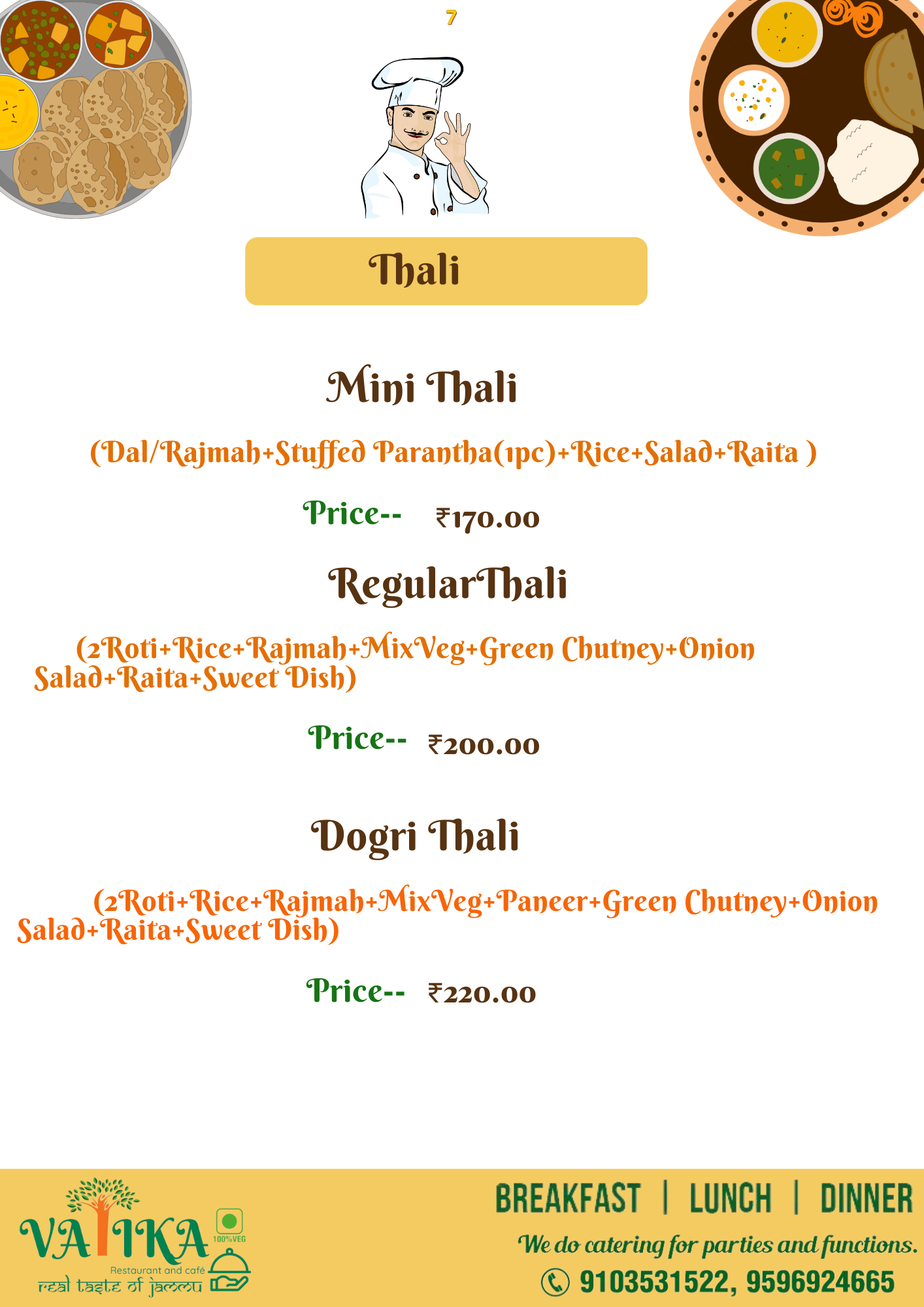 Vatika Restaurant Menu - Page 8